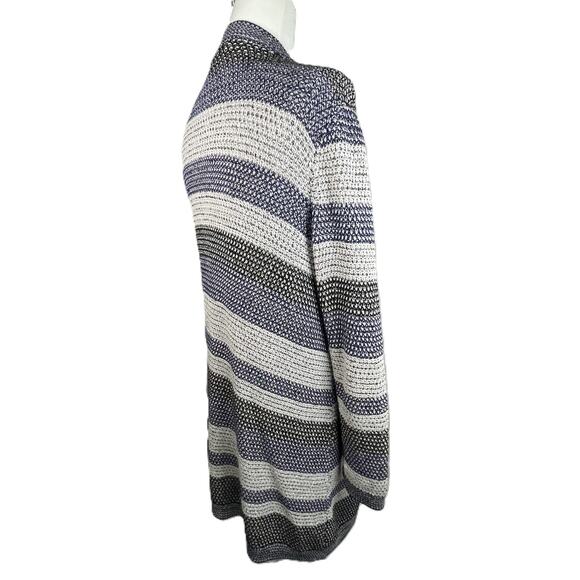 Westport 1962 XL Knit Cardigan Open Front Blue Black Oatmeal Tan Metallic - Picture 4 of 15